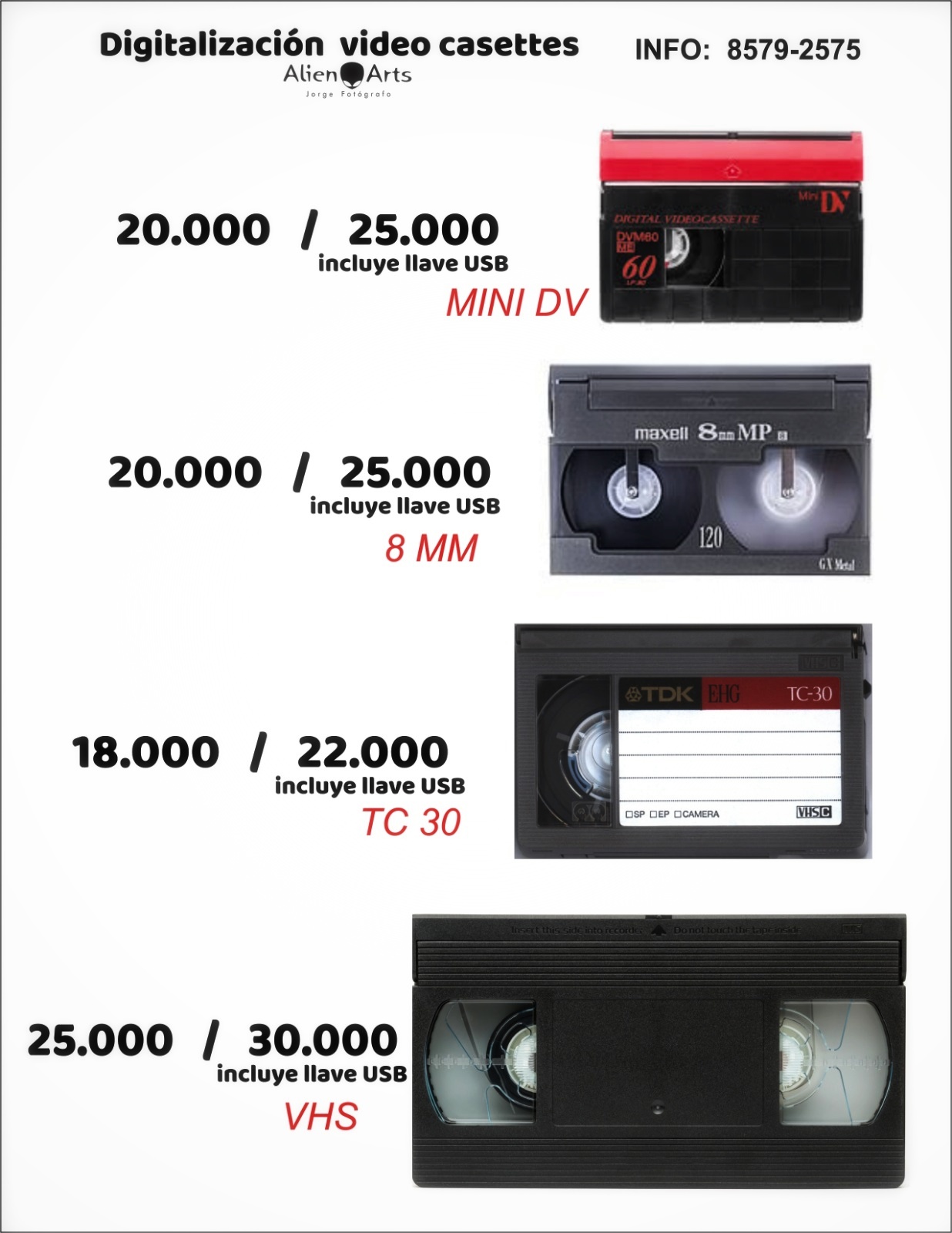 Se pasan videos  VHS a Llave USB